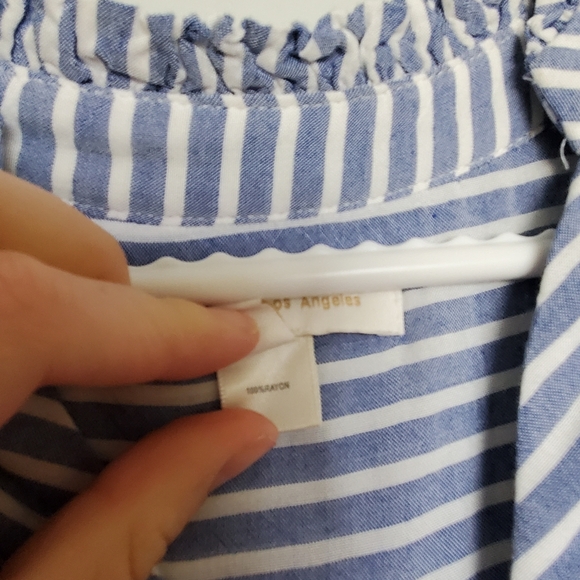 NWOT Monteau Tie-waist Midi Dress Vintage Striped Blue & White - Size Sm… - Picture 8 of 11